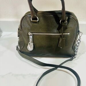 Michael Kors Olive Green Leather Handbag with lock